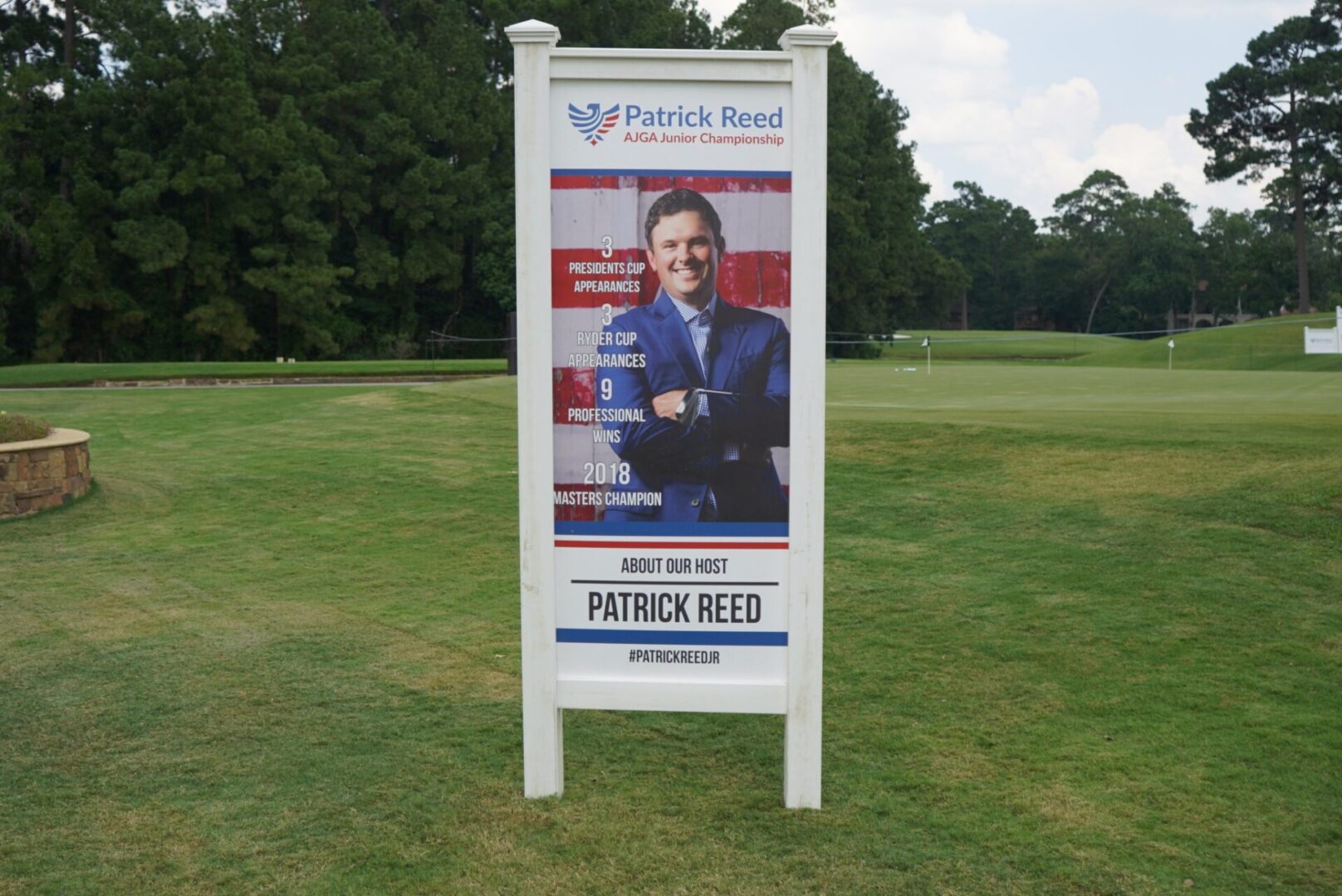 Patrick ReedAGJA Invitiational sign