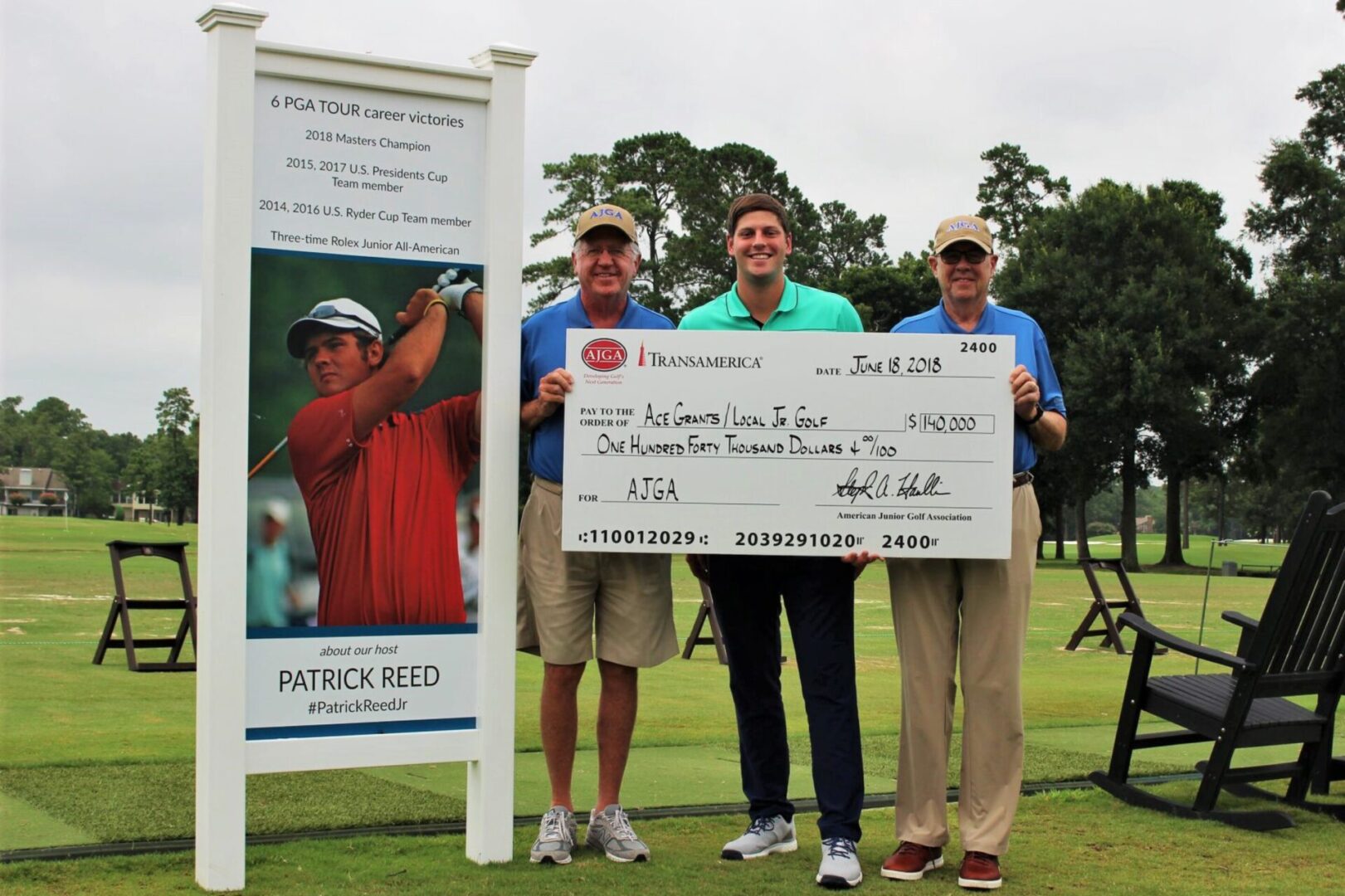 Patrick Reed AJGA Invitational 2018 Award check